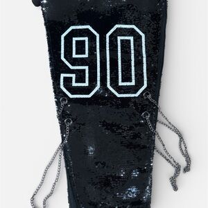 AKIRA Shimmering Black Sequin Top